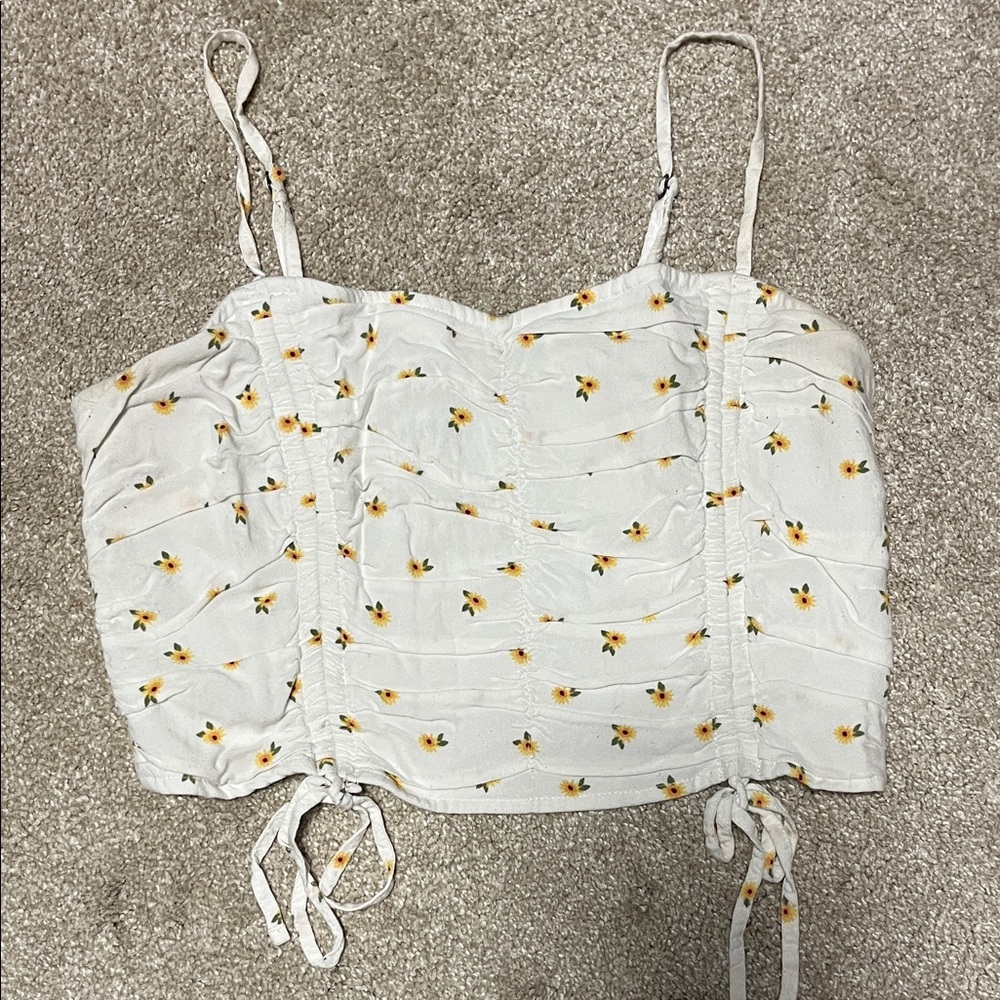 Hollister White Floral Camisole Top